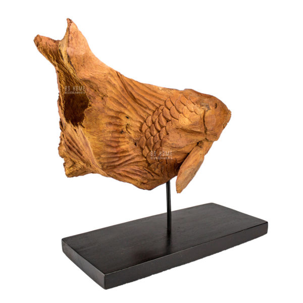 Escultura de Madeira com entalhe de peixe (3)